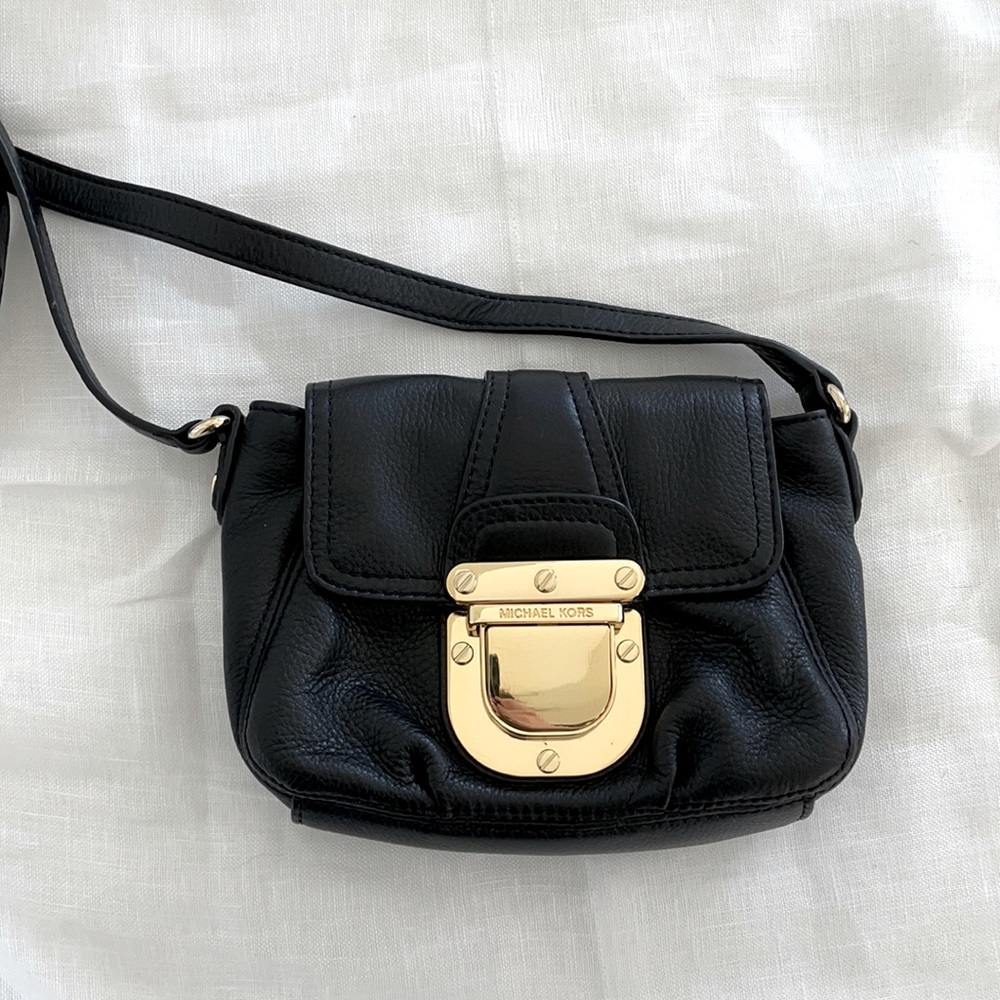 Michael Kors Black Leather Crossbody Bag